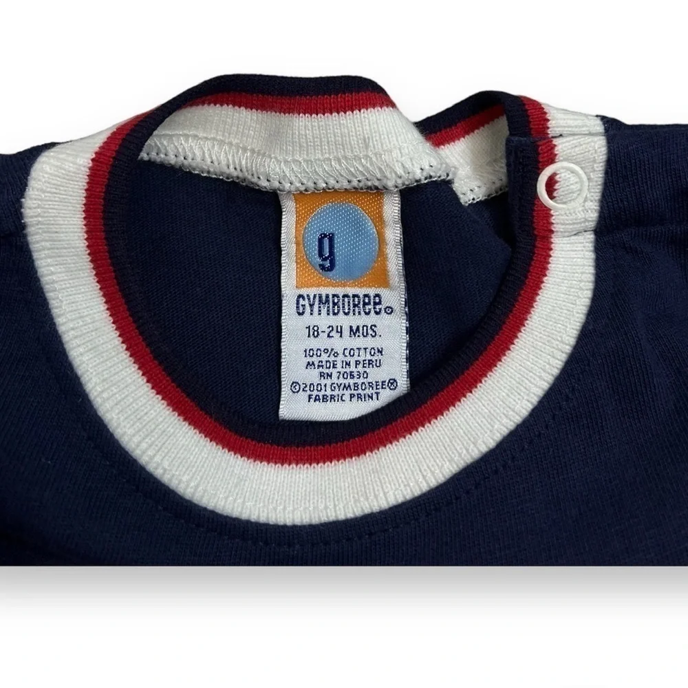 Gymboree Patriotic Basketball T-Shirt Top Vintage 2001 Baby Boys 18-24‎ mo. New